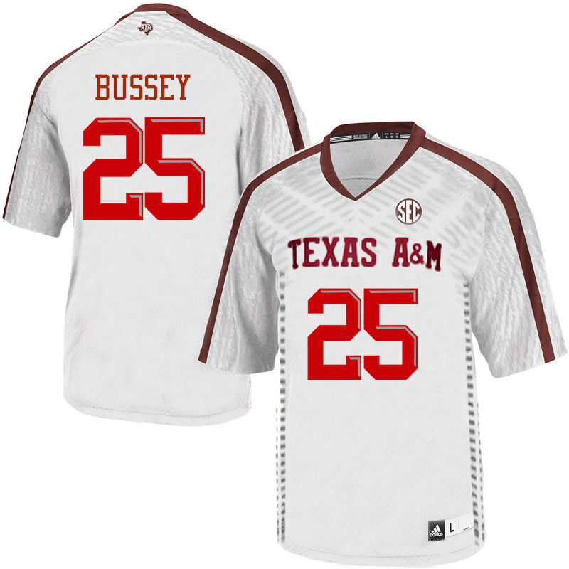 Men #25 Kendall Bussey Texas A&M Aggies College Football Jerseys-White